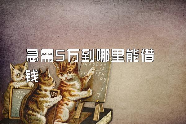 急需5万到哪里能借钱