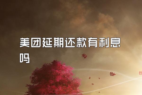 美团延期还款有利息吗