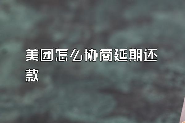 美团怎么协商延期还款