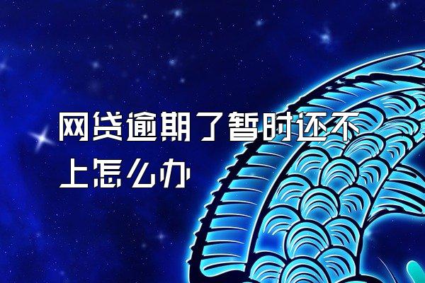 网贷逾期了暂时还不上怎么办