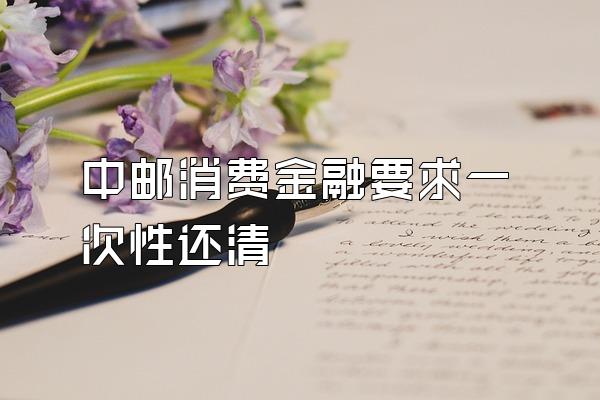 中邮消费金融要求一次性还清
