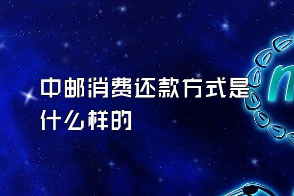 中邮消费还款方式是什么样的