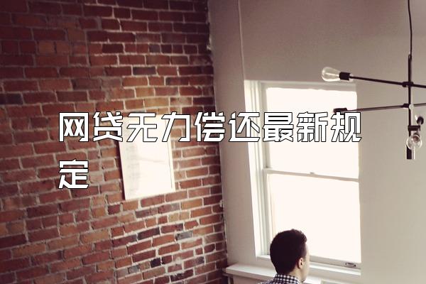 网贷无力偿还最新规定