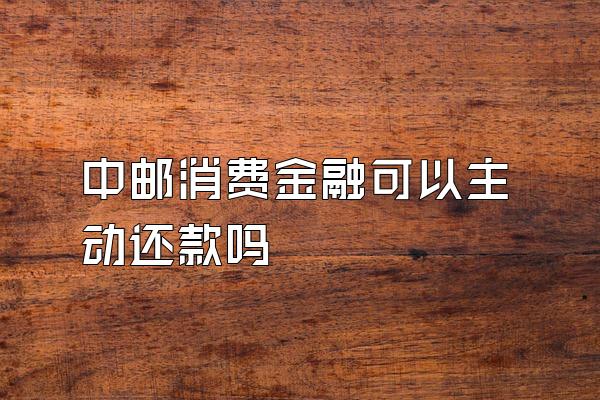 中邮消费金融可以主动还款吗