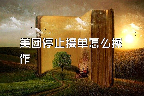 美团停止接单怎么操作