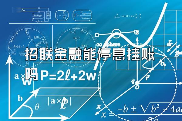 招联金融能停息挂账吗