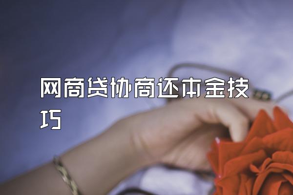 网商贷协商还本金技巧