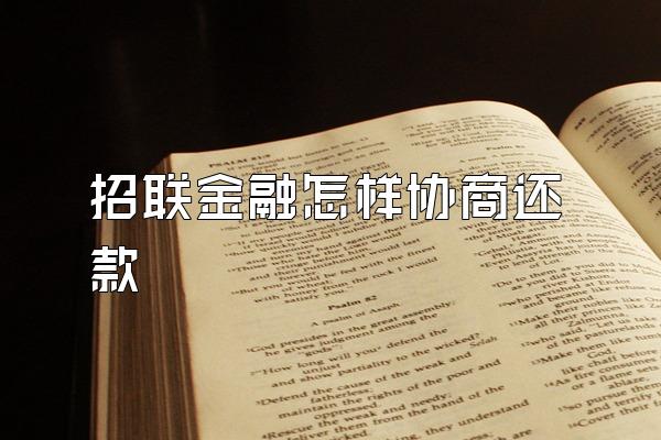 招联金融怎样协商还款