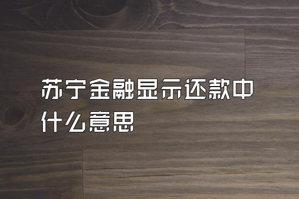 苏宁金融显示还款中什么意思