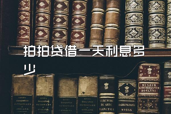 拍拍贷借一天利息多少
