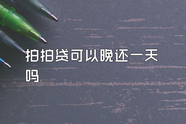 拍拍贷可以晚还一天吗