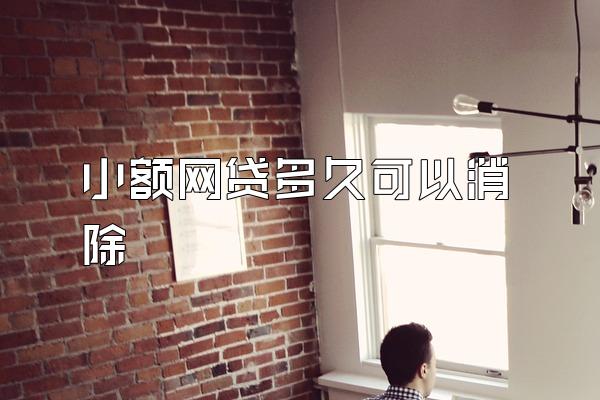 小额网贷多久可以消除