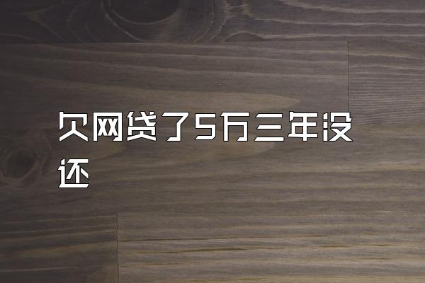 欠网贷了5万三年没还