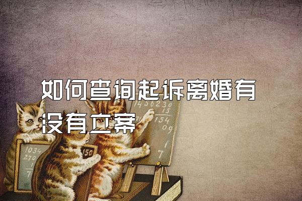 如何查询起诉离婚有没有立案