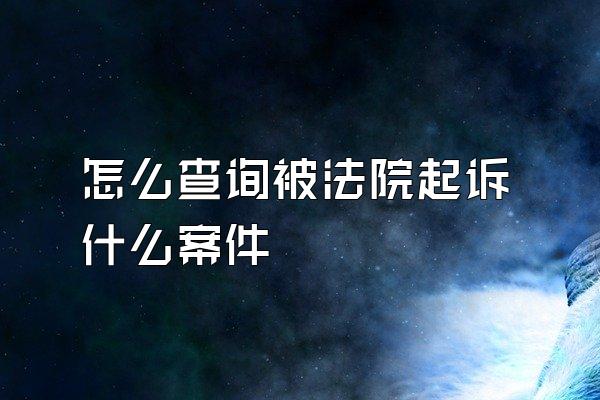 怎么查询被法院起诉什么案件