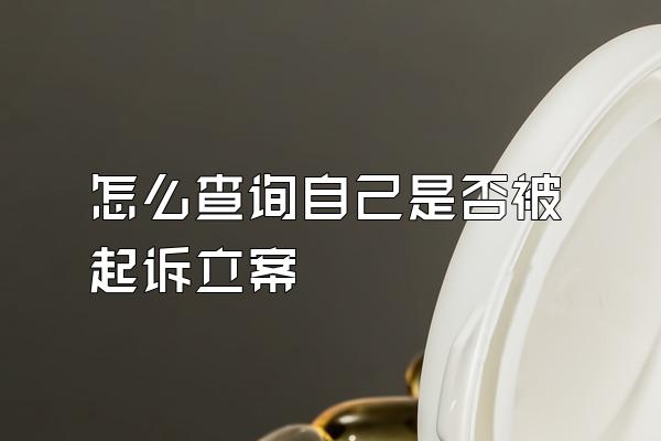 怎么查询自己是否被起诉立案