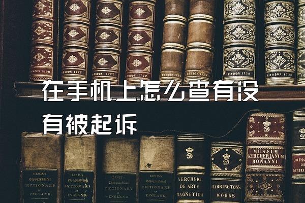 在手机上怎么查有没有被起诉