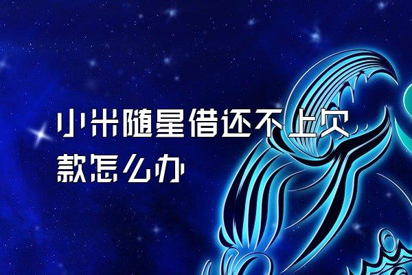 小米随星借还不上欠款怎么办