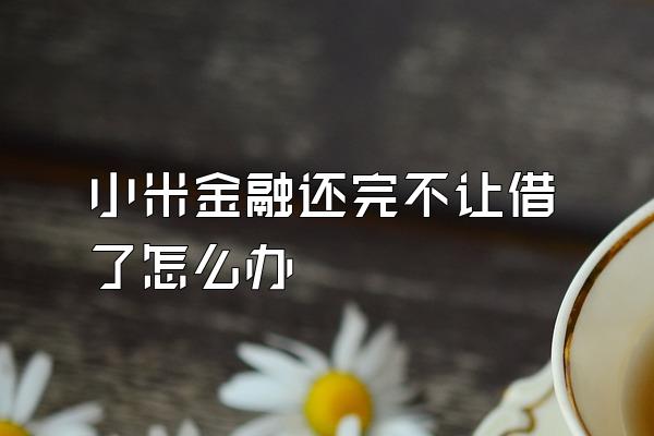 小米金融还完不让借了怎么办