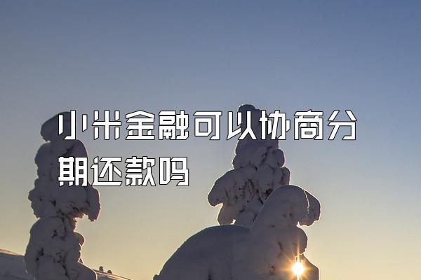 小米金融可以协商分期还款吗