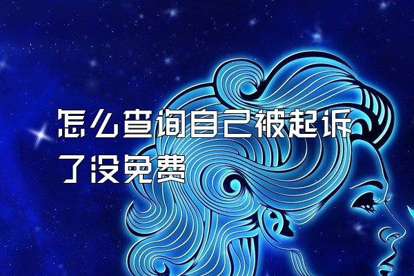 怎么查询自己被起诉了没免费