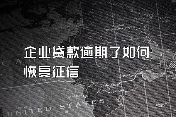 企业贷款逾期了如何恢复征信