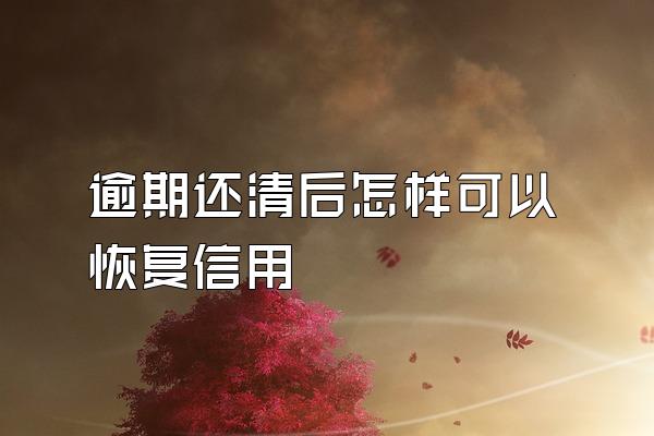逾期还清后怎样可以恢复信用