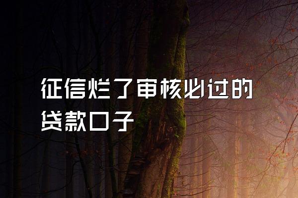 征信烂了审核必过的贷款口子