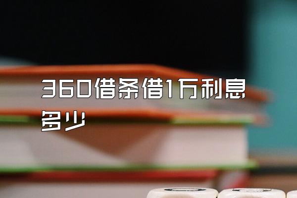 360借条借1万利息多少