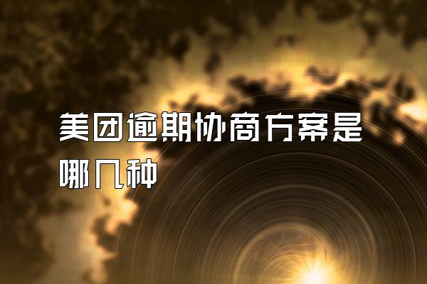 美团逾期协商方案是哪几种