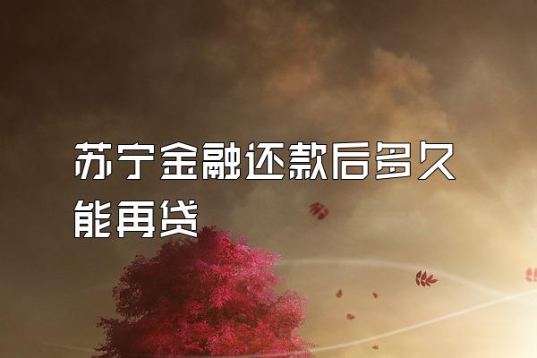苏宁金融还款后多久能再贷
