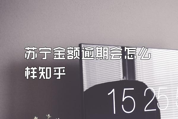 苏宁金额逾期会怎么样知乎