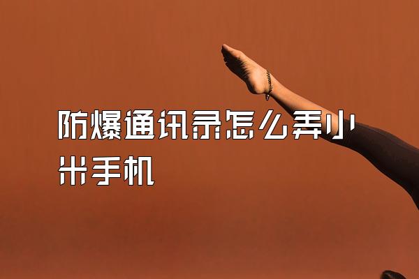 防爆通讯录怎么弄小米手机