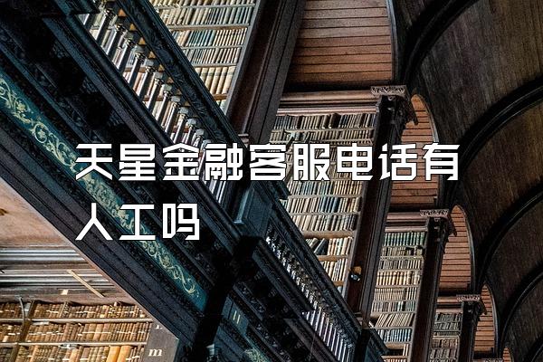 天星金融客服电话有人工吗