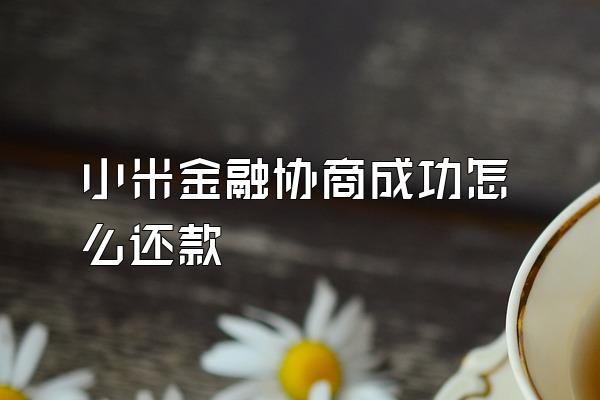 小米金融协商成功怎么还款