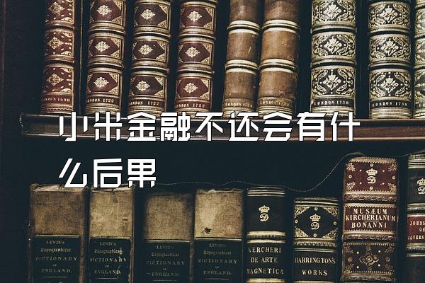 小米金融不还会有什么后果
