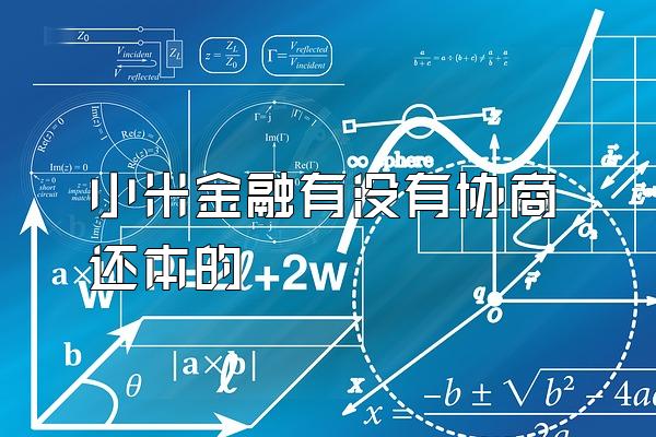 小米金融有没有协商还本的