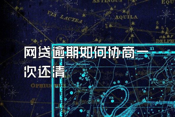 网贷逾期如何协商一次还清