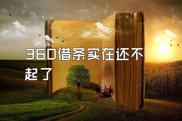 360借条实在还不起了