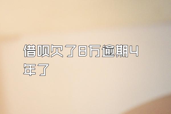 借呗欠了8万逾期4年了