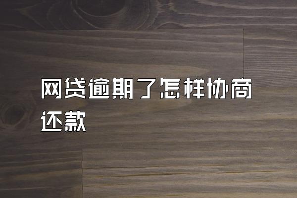 网贷逾期了怎样协商还款