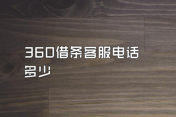 360借条客服电话多少
