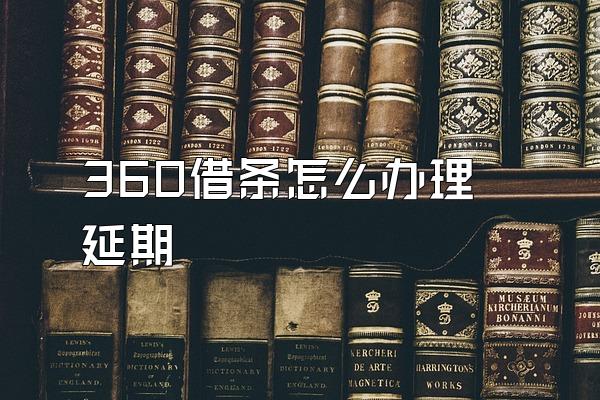 360借条怎么办理延期