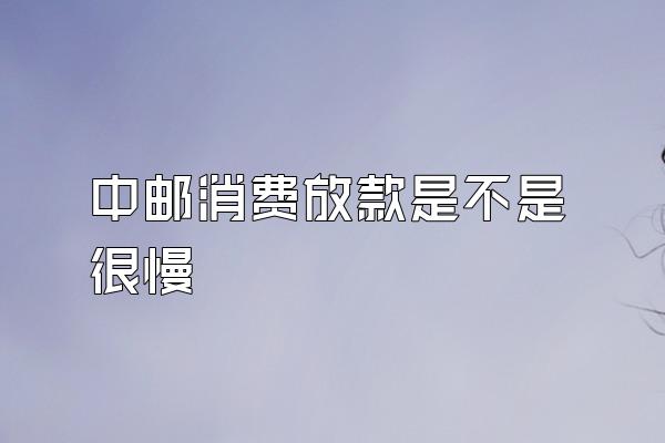 中邮消费放款是不是很慢