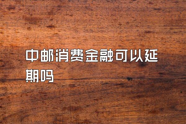 中邮消费金融可以延期吗