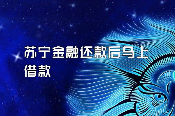 苏宁金融还款后马上借款