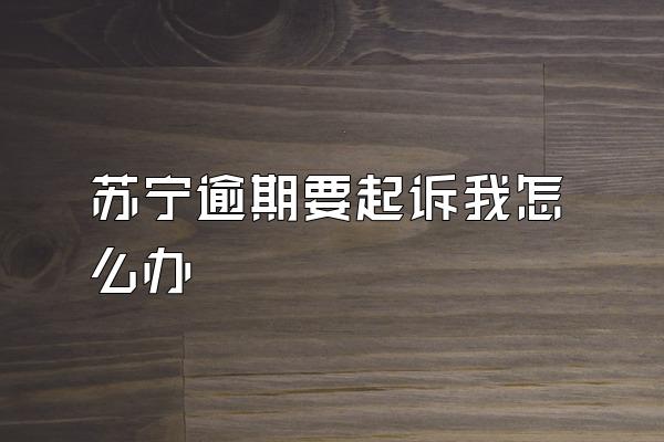 苏宁逾期要起诉我怎么办