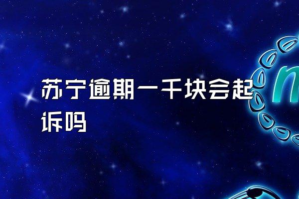 苏宁逾期一千块会起诉吗