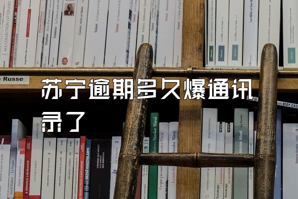 苏宁逾期多久爆通讯录了