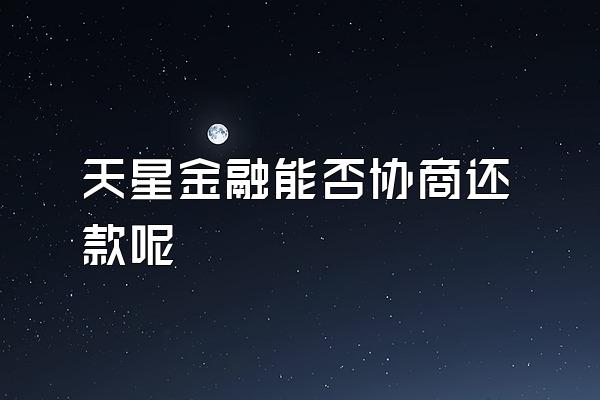 天星金融能否协商还款呢